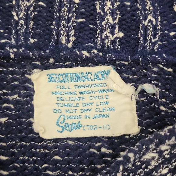 Sears Womens L Vintage Cardigan Checkered Button Front Retro Made In Japan‎ - Picture 4 of 7